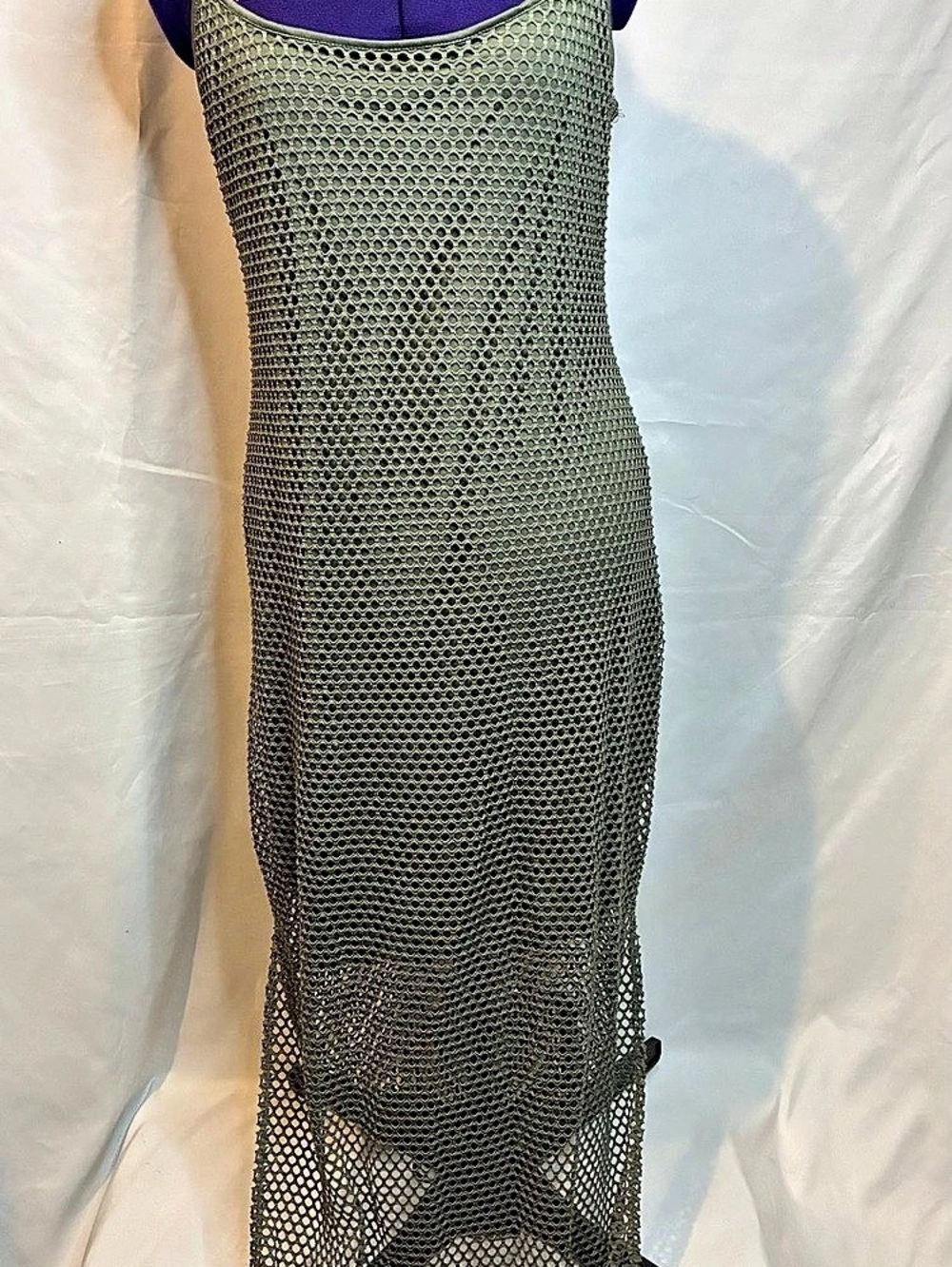 Charlotte Russe Green Mesh Adjustable Strap Maxi Dress Size XL